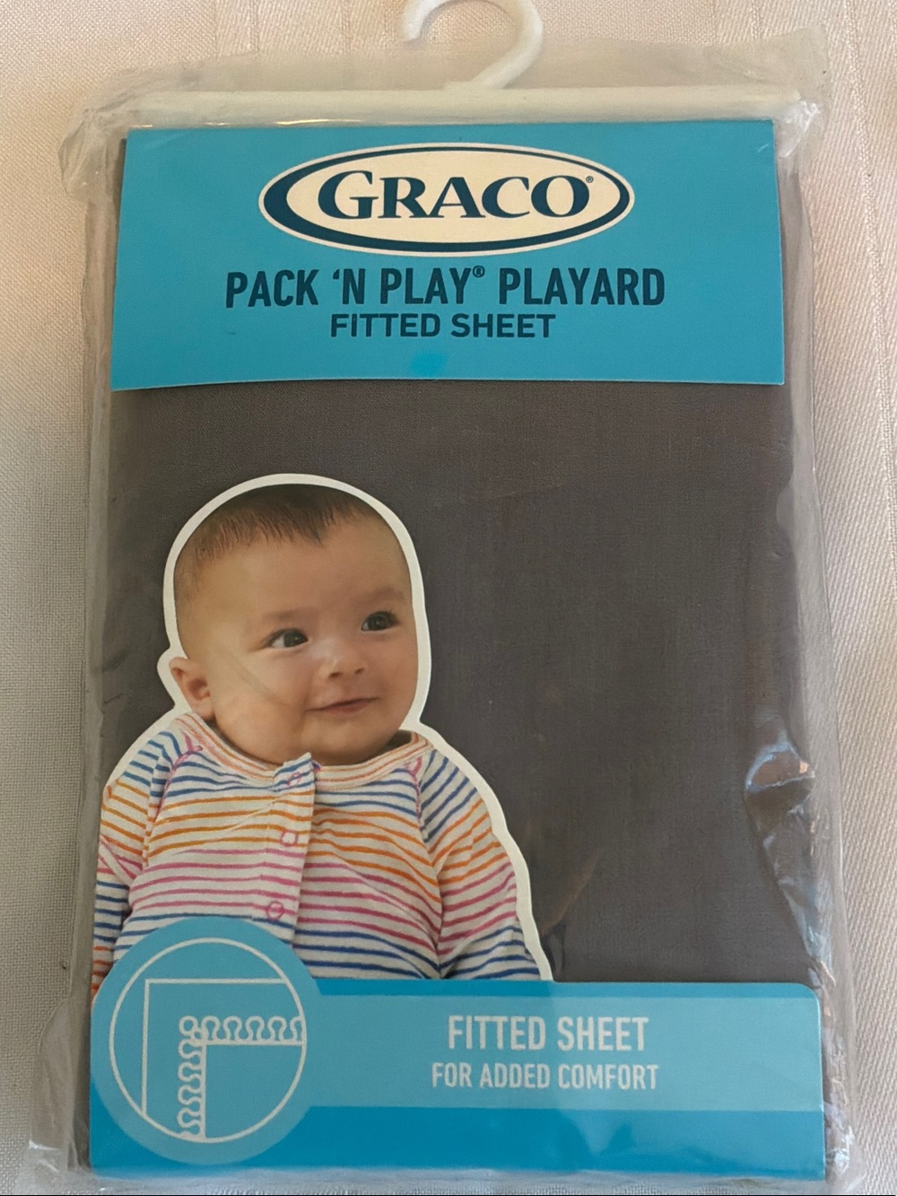 Graco Pack 'N Play Playard Fitted Sheet - Gray 39”x27”